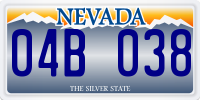 NV license plate 04B038