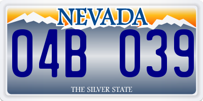 NV license plate 04B039