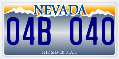 NV license plate 04B040