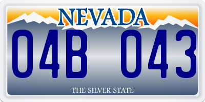 NV license plate 04B043
