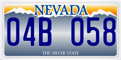 NV license plate 04B058