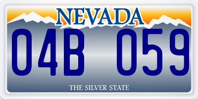 NV license plate 04B059