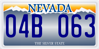 NV license plate 04B063