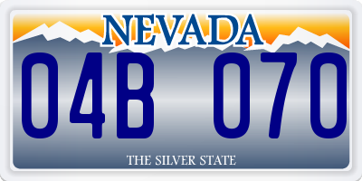 NV license plate 04B070