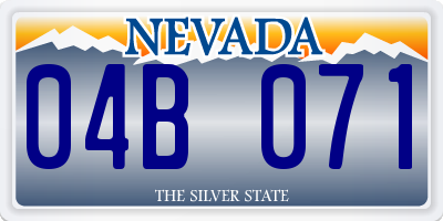 NV license plate 04B071