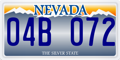 NV license plate 04B072