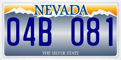 NV license plate 04B081