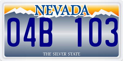 NV license plate 04B103