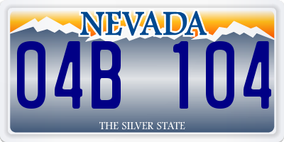 NV license plate 04B104