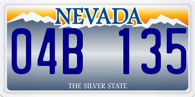 NV license plate 04B135