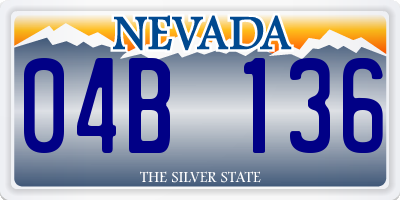 NV license plate 04B136