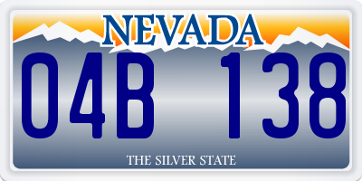 NV license plate 04B138