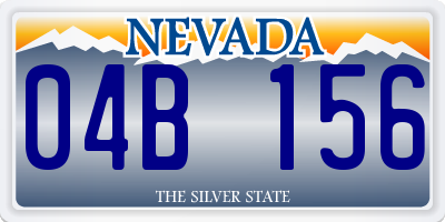 NV license plate 04B156