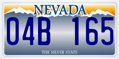 NV license plate 04B165