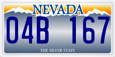 NV license plate 04B167