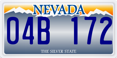 NV license plate 04B172