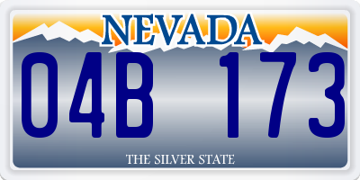 NV license plate 04B173