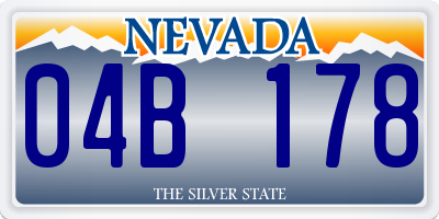 NV license plate 04B178