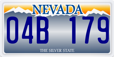 NV license plate 04B179