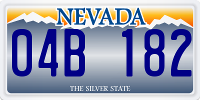 NV license plate 04B182