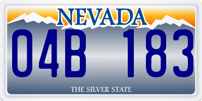 NV license plate 04B183