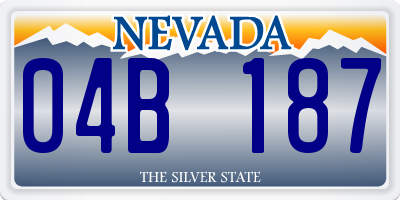 NV license plate 04B187