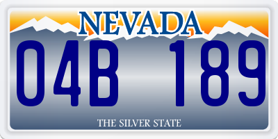 NV license plate 04B189