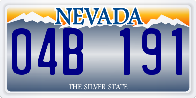 NV license plate 04B191