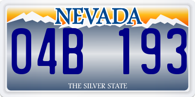 NV license plate 04B193