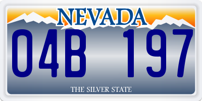 NV license plate 04B197