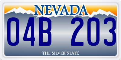 NV license plate 04B203
