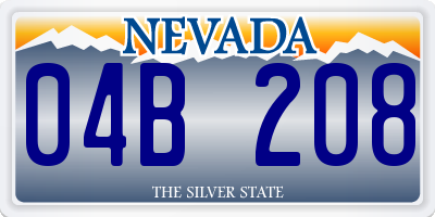 NV license plate 04B208