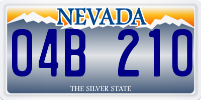 NV license plate 04B210
