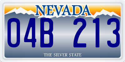 NV license plate 04B213