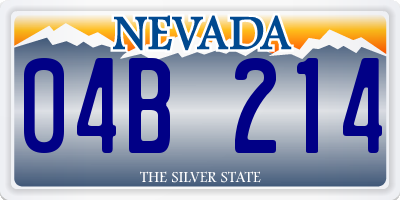 NV license plate 04B214