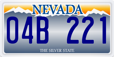 NV license plate 04B221