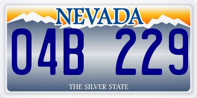 NV license plate 04B229