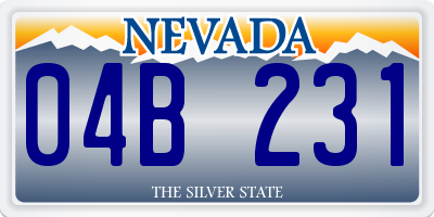 NV license plate 04B231