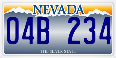 NV license plate 04B234