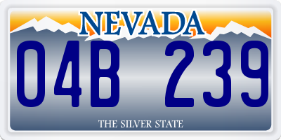 NV license plate 04B239