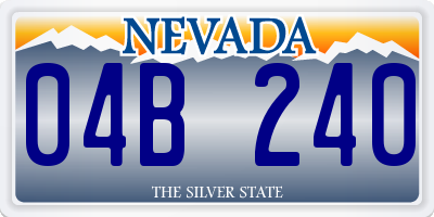 NV license plate 04B240