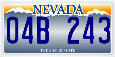 NV license plate 04B243