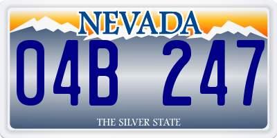 NV license plate 04B247