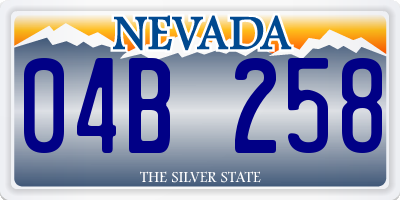 NV license plate 04B258