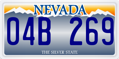 NV license plate 04B269