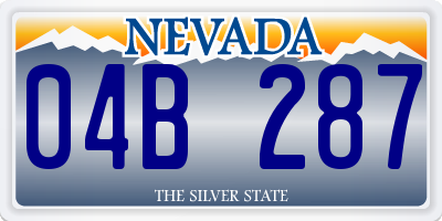 NV license plate 04B287