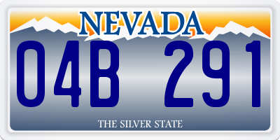 NV license plate 04B291