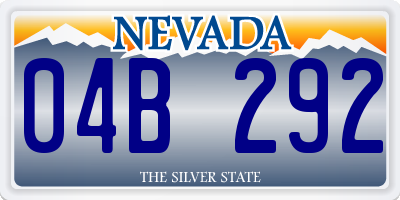 NV license plate 04B292