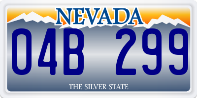 NV license plate 04B299