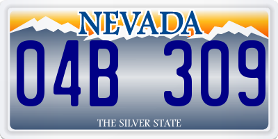 NV license plate 04B309